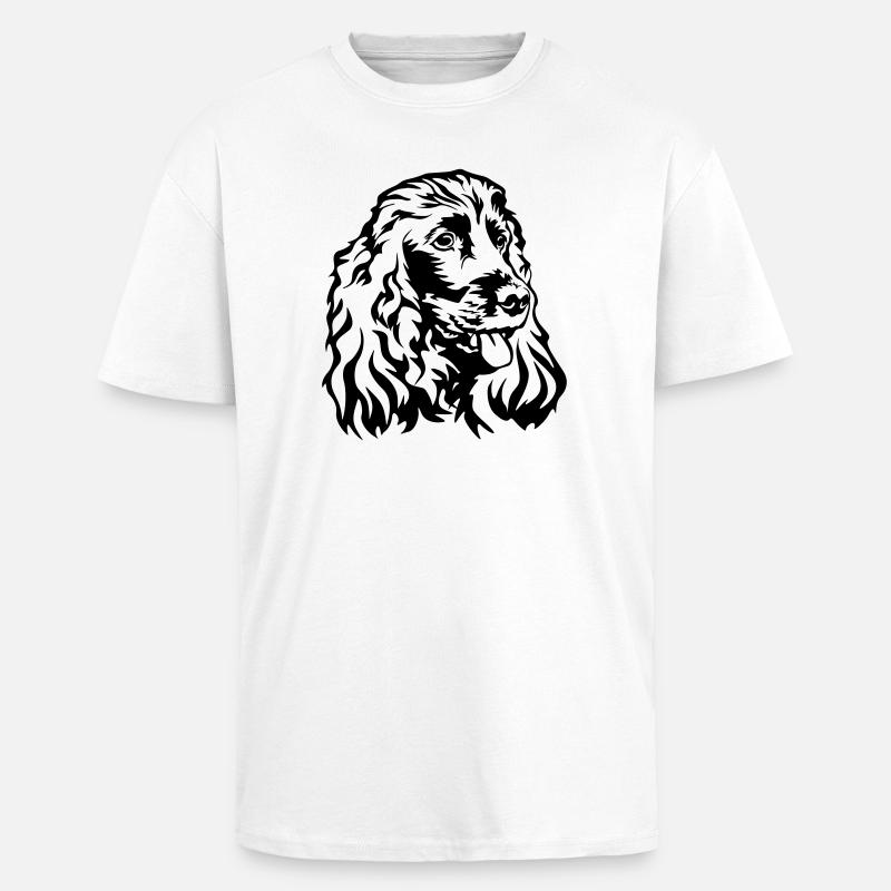 Cocker Spaniel Kopf - Oversized Heavyweight Unisex T-Shirt - Weiß