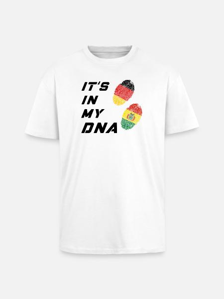 In my DNA Germany and Bolivia - Unisex Oversized Heavyweight T-shirt - white