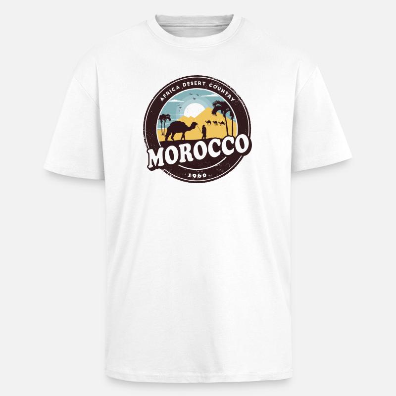 Marokko Kamel Wüsten Design / Geschenkidee - Oversized Heavyweight Unisex T-Shirt - Weiß