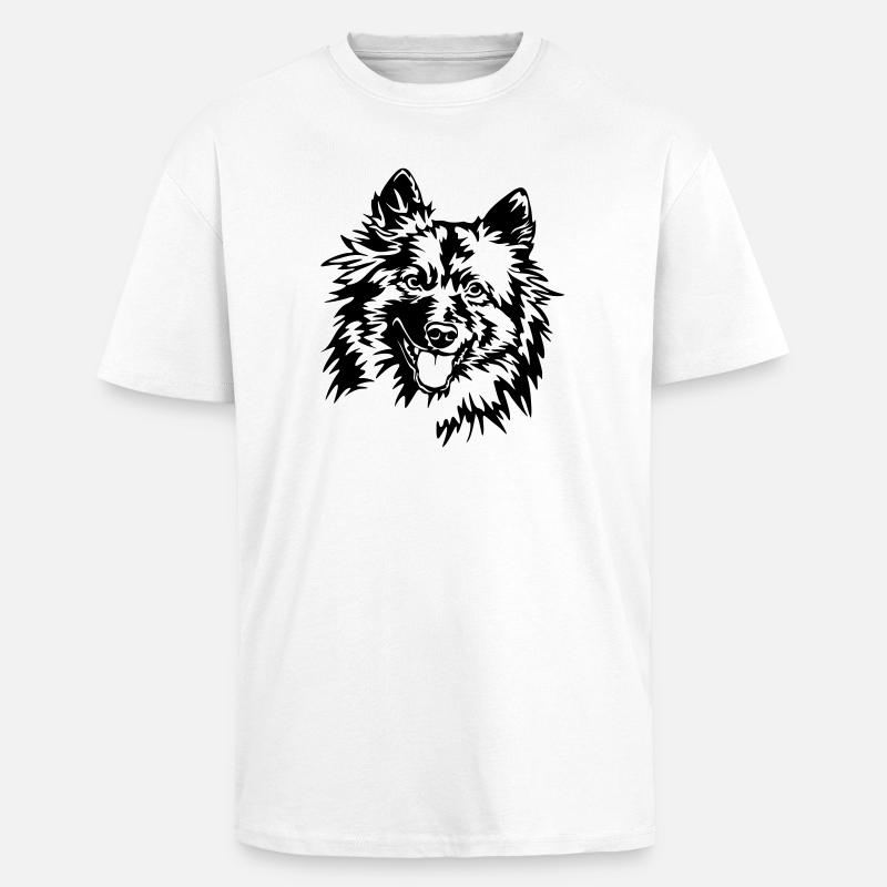 Wolfspitz Head - Unisex Oversized Heavyweight T-shirt - white