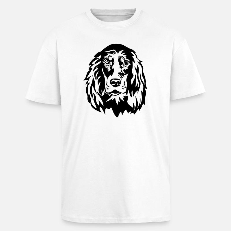 Gordon Setter Kopf - Oversized Heavyweight Unisex T-Shirt - Weiß