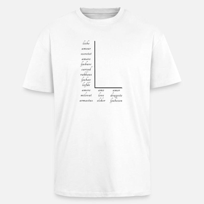 Love on many different languages - Unisex Oversized Heavyweight T-shirt - white