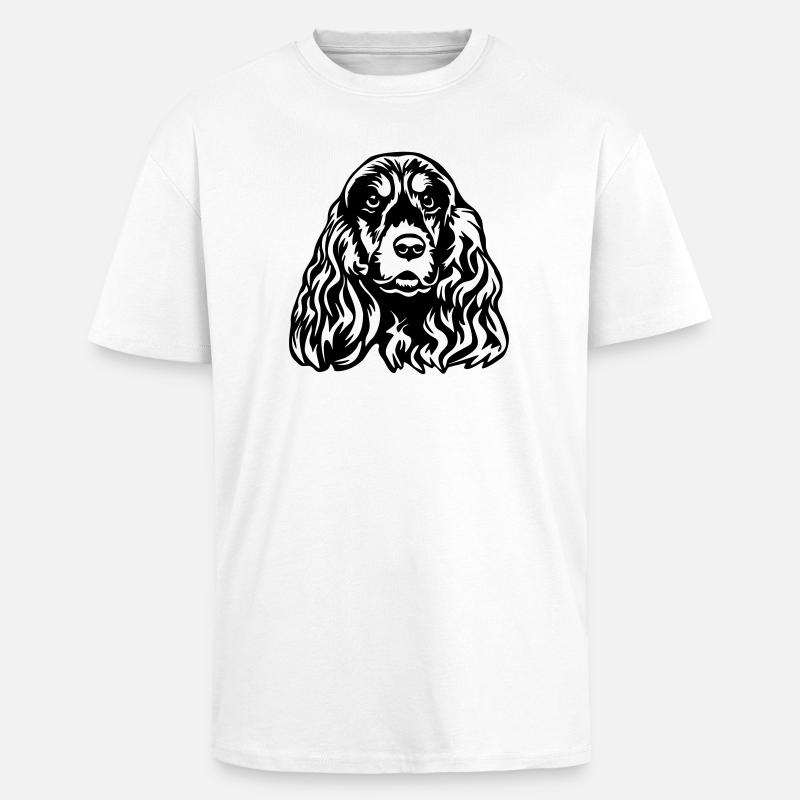 Cocker Spaniel Kopf - Oversized Heavyweight Unisex T-Shirt - Weiß