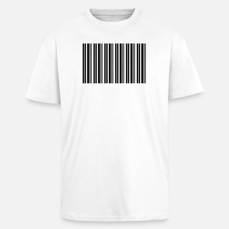 Barcode Strichcode Nerd IT Technik Design - Oversized Heavyweight Unisex T-Shirt - Weiß