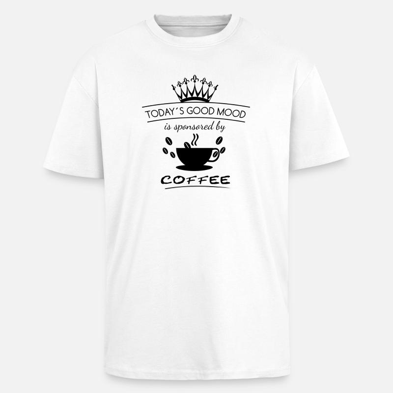 Gute Laune Kaffee | Good Mood - Oversized Heavyweight Unisex T-Shirt - Weiß