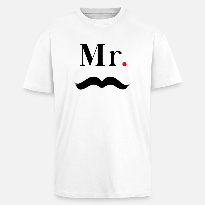 Herr Schwarzer Schnurrbart - Oversized Heavyweight Unisex T-Shirt - Weiß