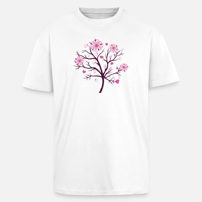 Kirschblüten Blüten Sakura Frühling - Oversized Heavyweight Unisex T-Shirt - Weiß