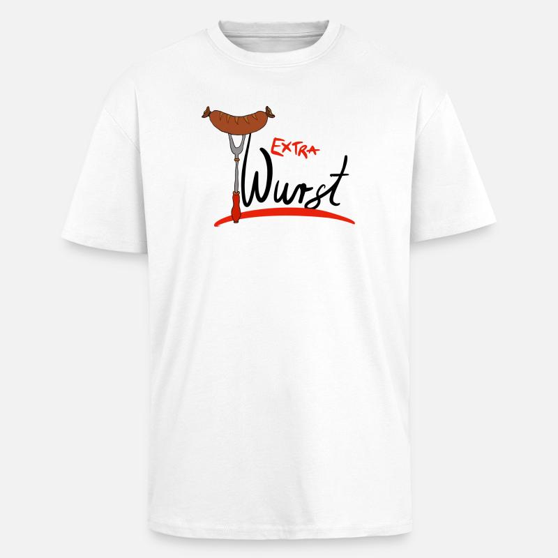 Extra Wurst Barbecue Humor - Oversized Heavyweight Unisex T-Shirt - Weiß