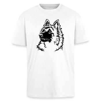 Tête tervuren - T-shirt unisexe oversize épais - blanc - Devant - Alina (178cm) & Michal (187cm)