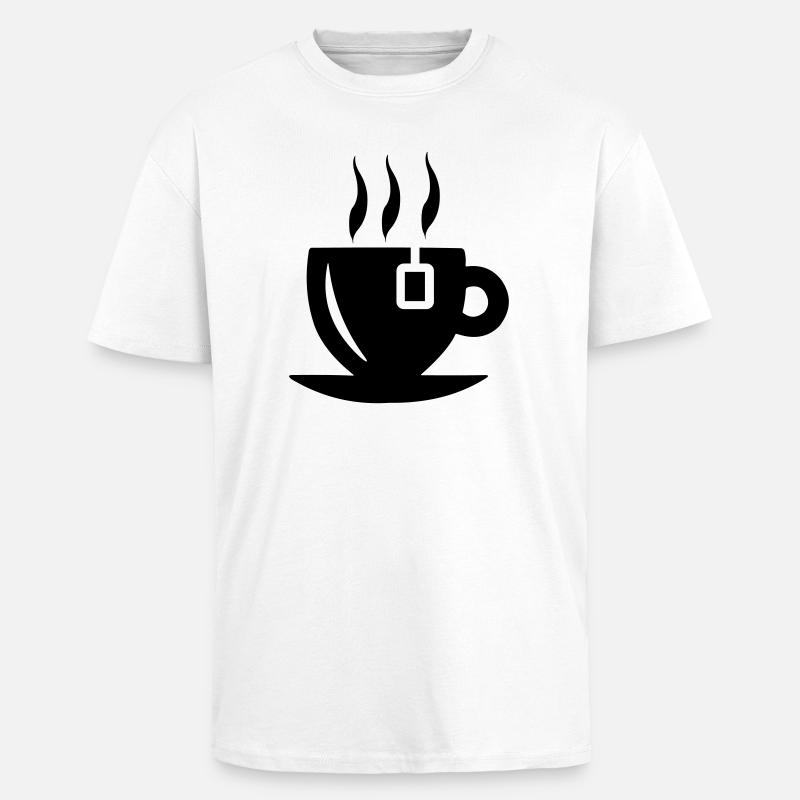 Teetasse mit Teebeutel - Oversized Heavyweight Unisex T-Shirt - Weiß