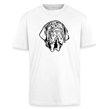 Mastino Napoletano Tête - T-shirt unisexe oversize épais - blanc - Devant - Alina (178cm) & Michal (187cm)