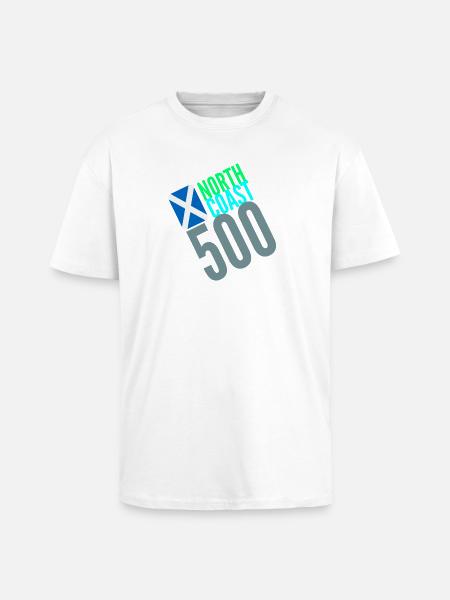 North Coast 500 Bold Route Logo - Unisex Oversized Heavyweight T-shirt - white