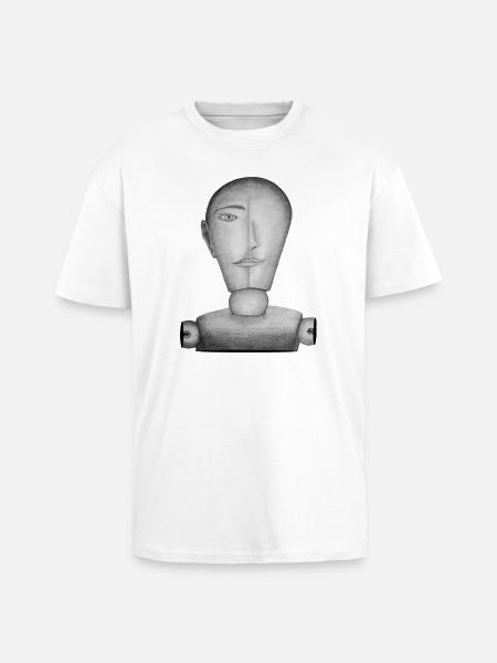 Drawing doll drawn - Unisex Oversized Heavyweight T-shirt - white