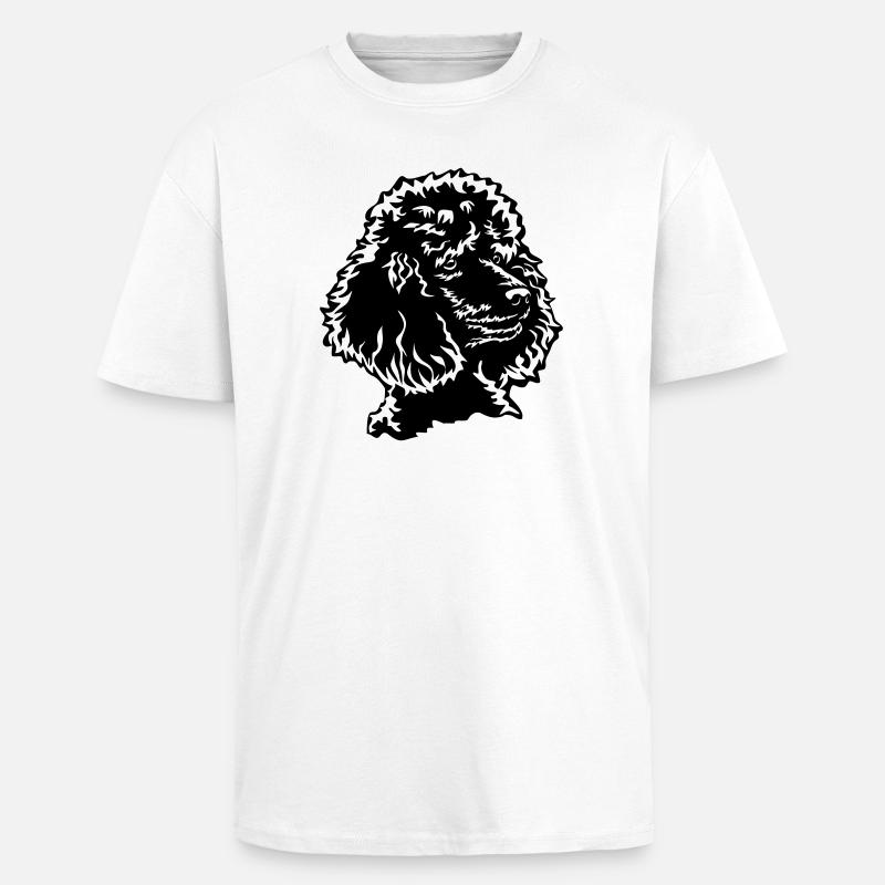 Pudel Kopf - Oversized Heavyweight Unisex T-Shirt - Weiß
