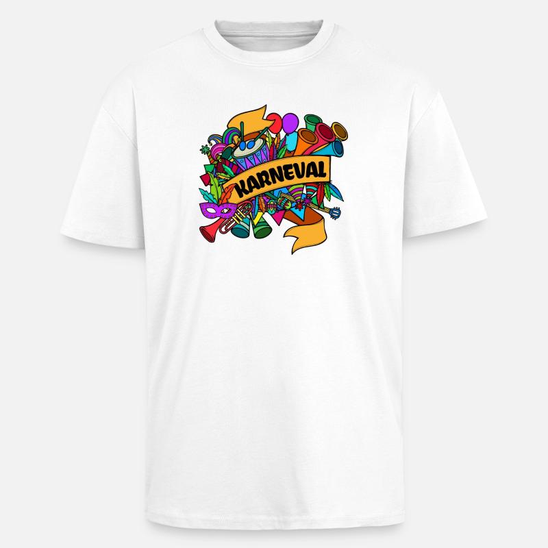 Carnaval carnaval carnaval masques - T-shirt unisexe oversize épais - blanc