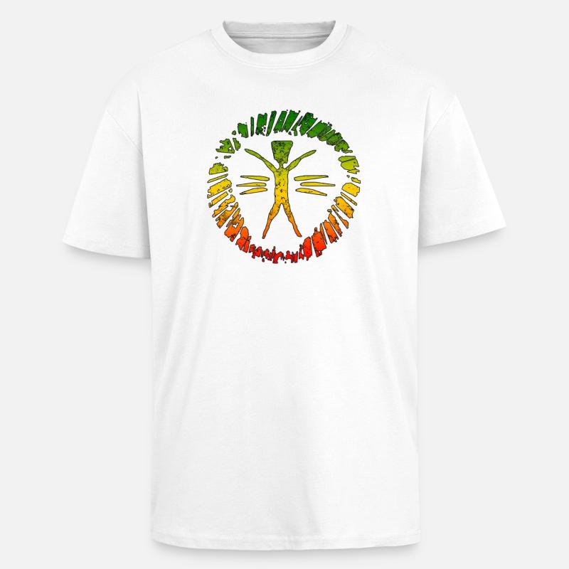 Hippie Reggaezeichen mit Farbverlauf - Oversized Heavyweight Unisex T-Shirt - Weiß