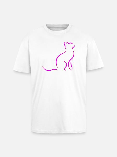 Katze - Oversized Heavyweight Unisex T-Shirt - Weiß