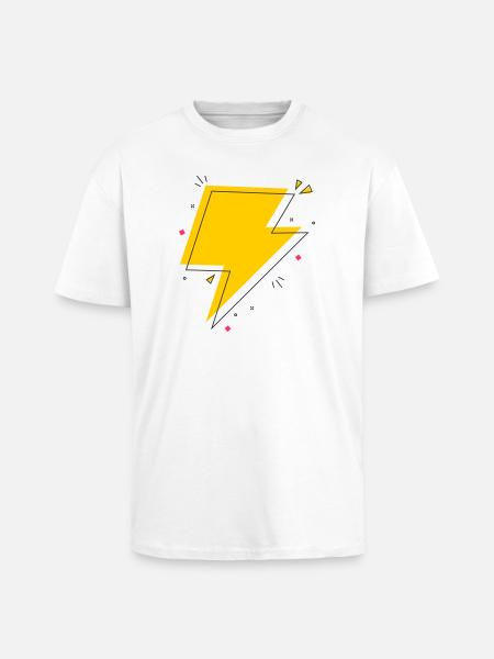 Dynamic Ray in Yellow and Black - Unisex Oversized Heavyweight T-shirt - white