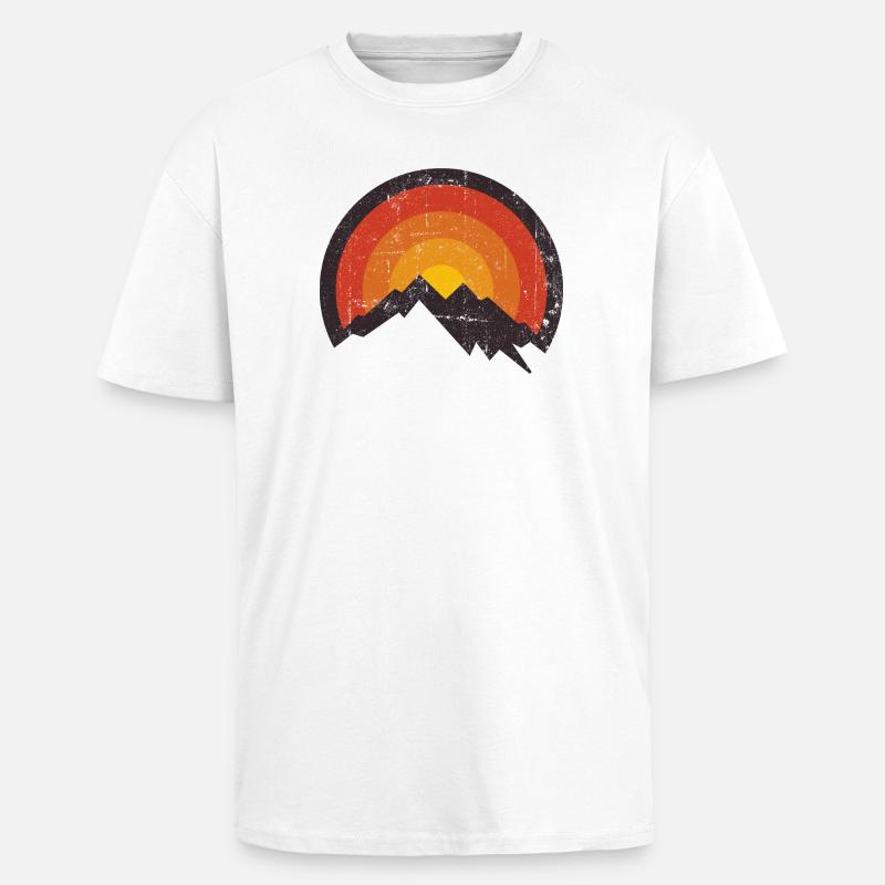 Sunset Mountain Arc - Oversized Heavyweight Unisex T-Shirt - Weiß