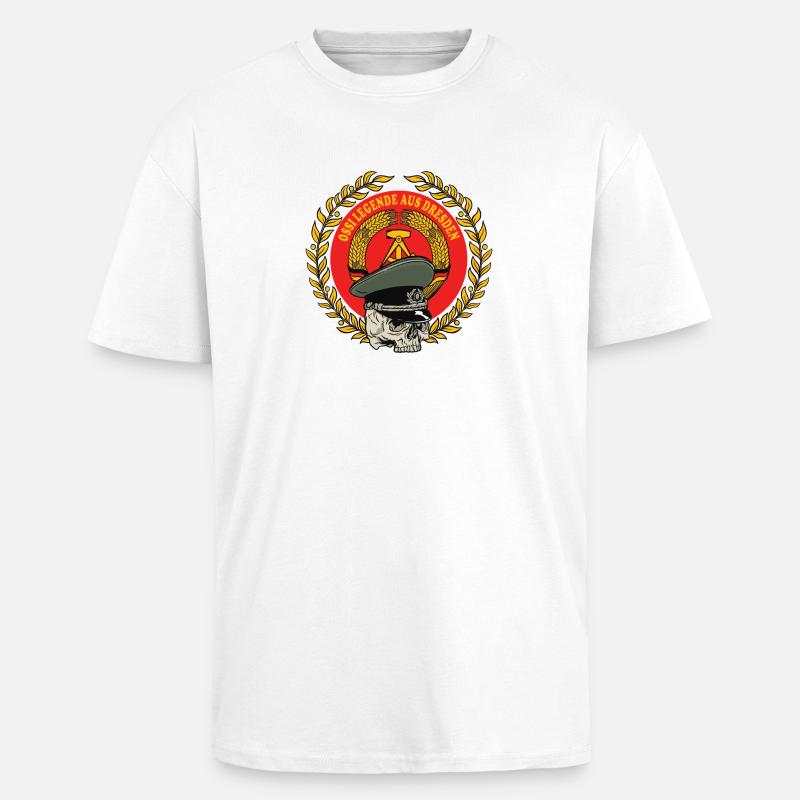 Légende Ossi du design de la RDA / DDR de Dresde - T-shirt unisexe oversize épais - blanc