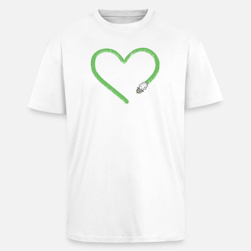 Herz Schaf I Schäfchen Comic - Oversized Heavyweight Unisex T-Shirt - Weiß