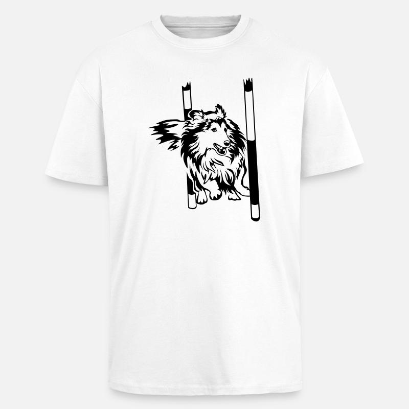 Sheltie - T-shirt unisexe oversize épais - blanc