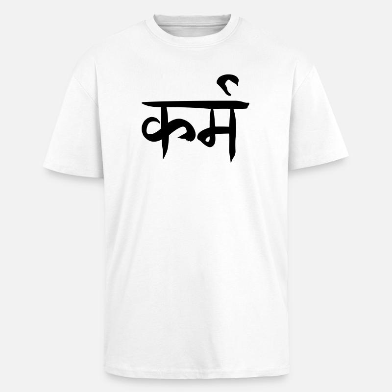 Karma-Sanskrit - Oversized Heavyweight Unisex T-Shirt - Weiß