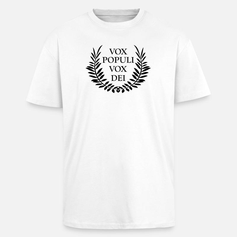 Latin phrase Vox populi vox dei - Unisex Oversized Heavyweight T-shirt - white