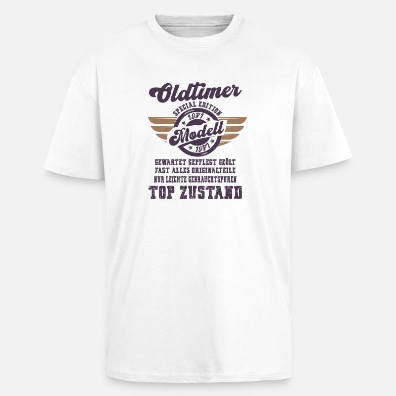 Oldtimer Modell Retro Flügel Geschenk - Oversized Heavyweight Unisex T-Shirt - Weiß