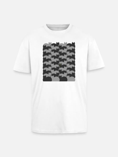 Escher Style Cats texture - Unisex Oversized Heavyweight T-shirt - white