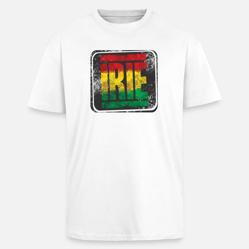 Authentic Rasta design with gradient - Unisex Oversized Heavyweight T-shirt - white