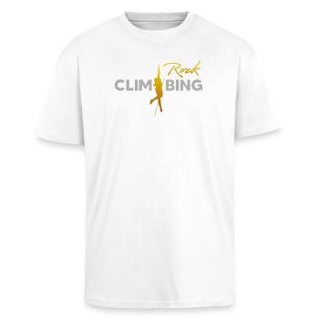 ROCK CLIMBING - Unisex Oversized Heavyweight T-shirt - white - Front - Alina (178cm) & Michal (187cm)