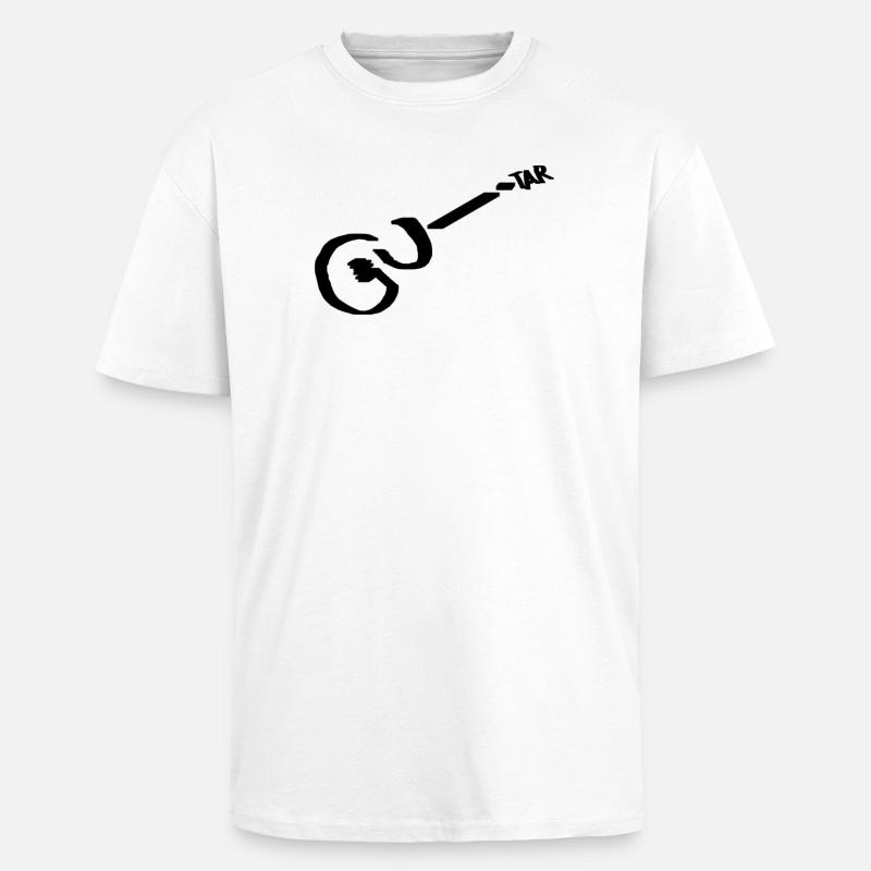 Guitar Pikto schwarz - Oversized Heavyweight Unisex T-Shirt - Weiß