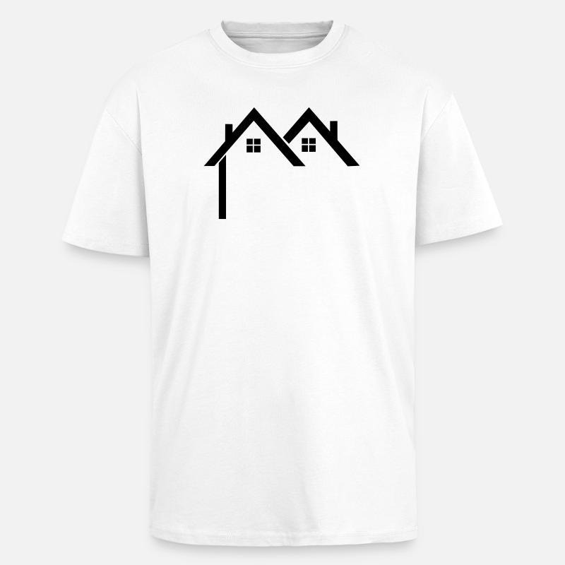 Wohngebiet Logo Häuser - Oversized Heavyweight Unisex T-Shirt - Weiß
