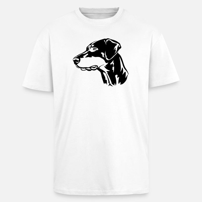 Dobermann Kopf - Oversized Heavyweight Unisex T-Shirt - Weiß