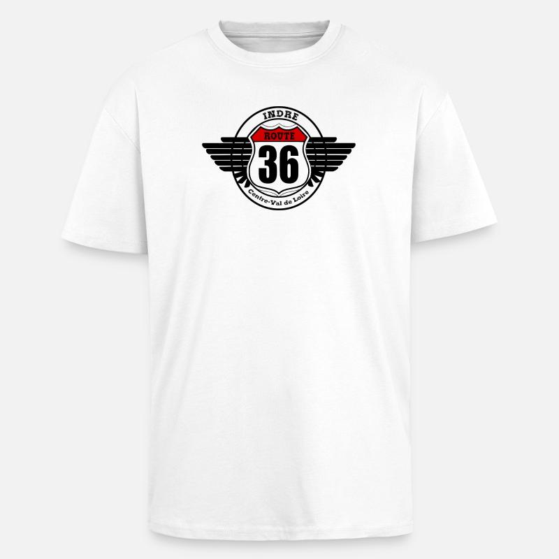 LA ROUTE 36 - T-shirt unisexe oversize épais - blanc