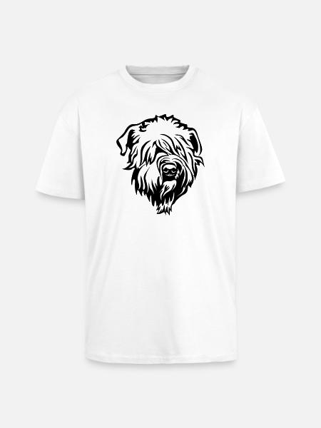 Wheaten Terrier Head - Unisex Oversized Heavyweight T-shirt - white