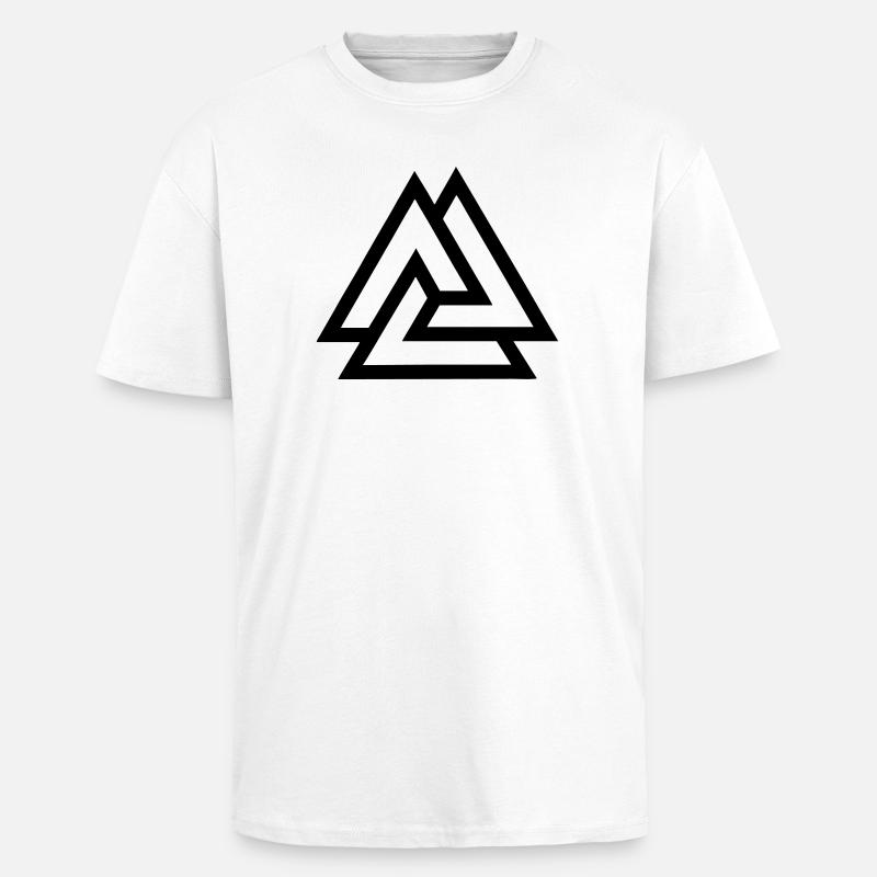 Valknut knot fallen in battle - Unisex Oversized Heavyweight T-shirt - white