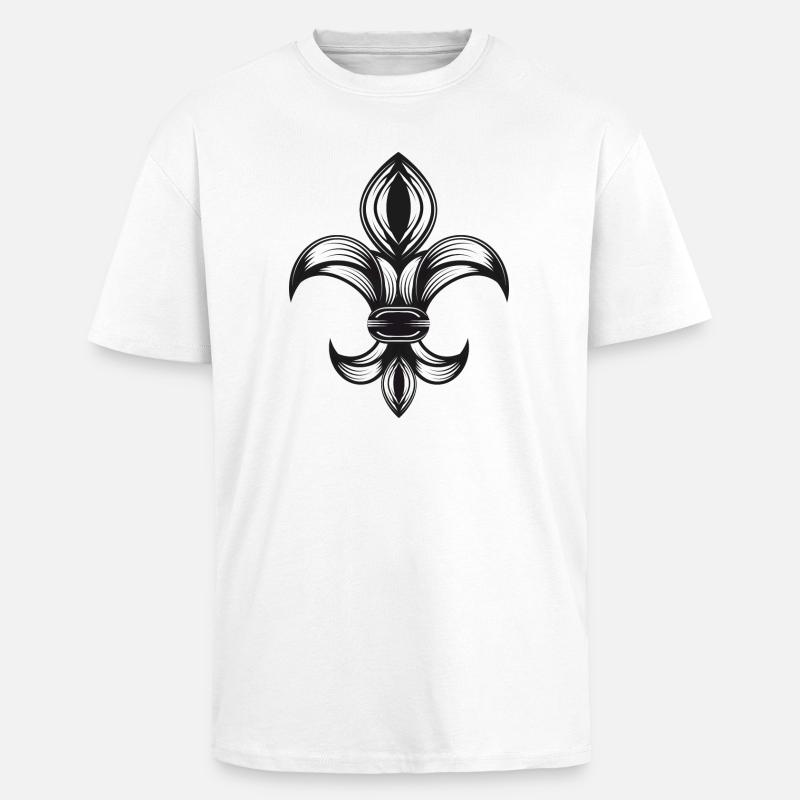 iris stylisé - Fleur-de-Lys - T-shirt unisexe oversize épais - blanc
