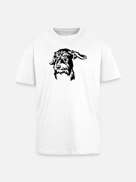 Dachshund Head - Unisex Oversized Heavyweight T-shirt - white