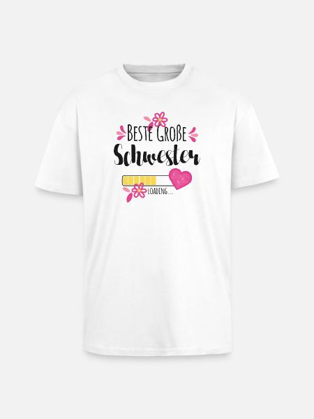 Beste Große Schwester Loading - Oversized Heavyweight Unisex T-Shirt - Weiß
