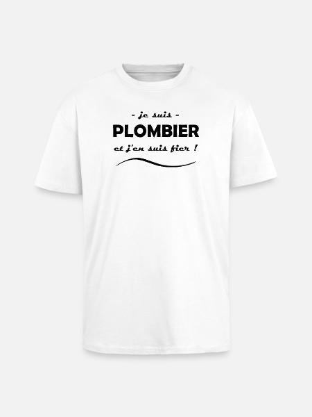 je suis plombier - T-shirt unisexe oversize épais - blanc