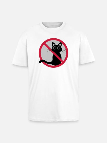 Signe interdit de chat - T-shirt unisexe oversize épais - blanc