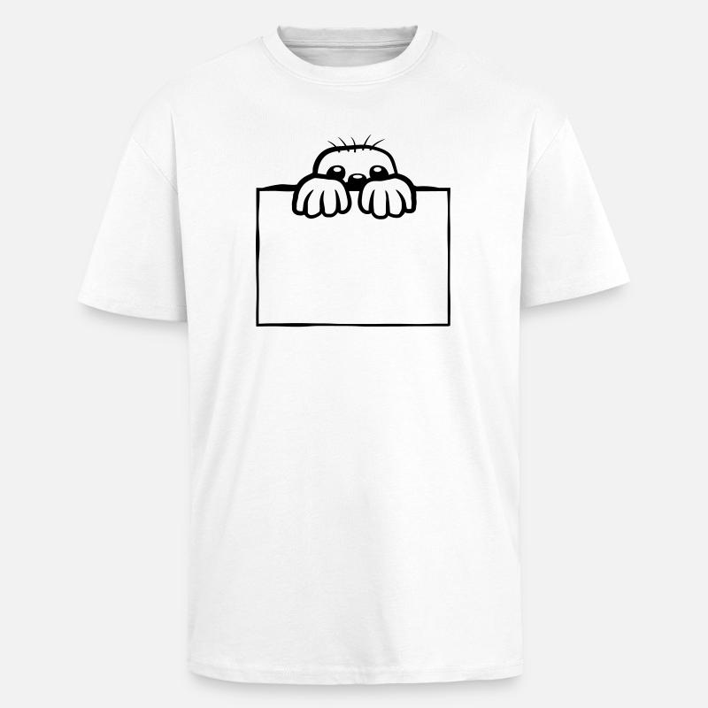 Conception de taupe de bouclier - T-shirt unisexe oversize épais - blanc