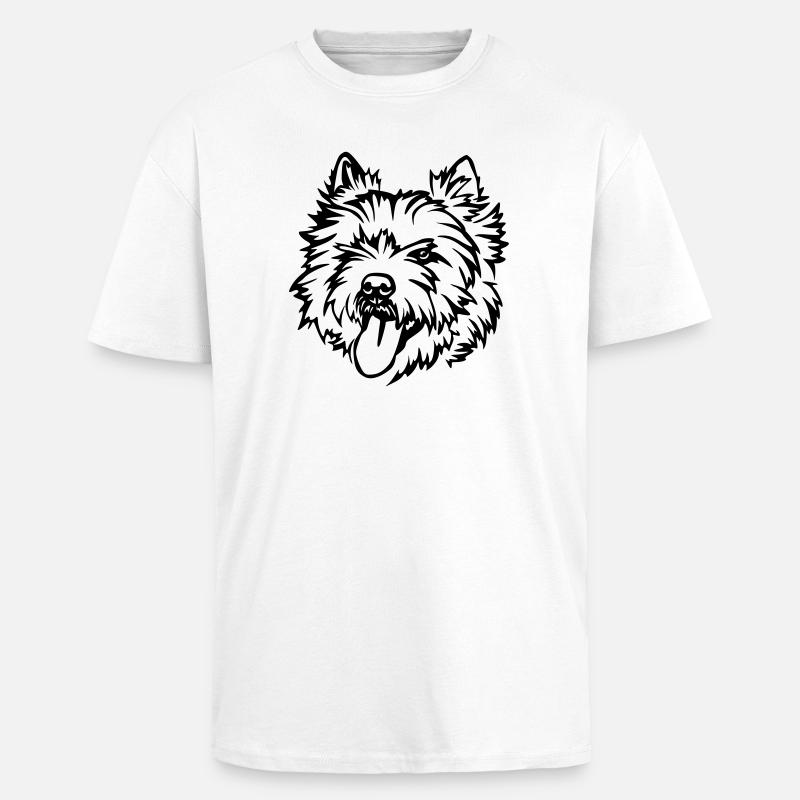 Cairn Terrier Kopf - Oversized Heavyweight Unisex T-Shirt - Weiß