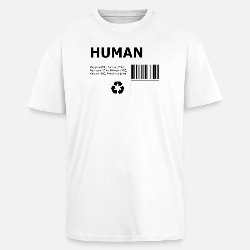 Mensch - Oversized Heavyweight Unisex T-Shirt - Weiß