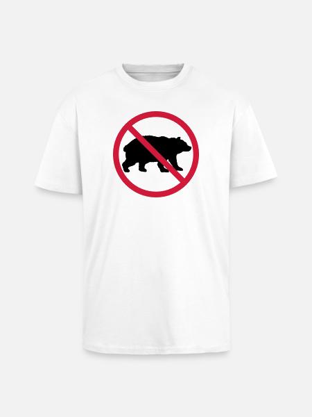 Bear Forbidden Shield - Unisex Oversized Heavyweight T-shirt - white