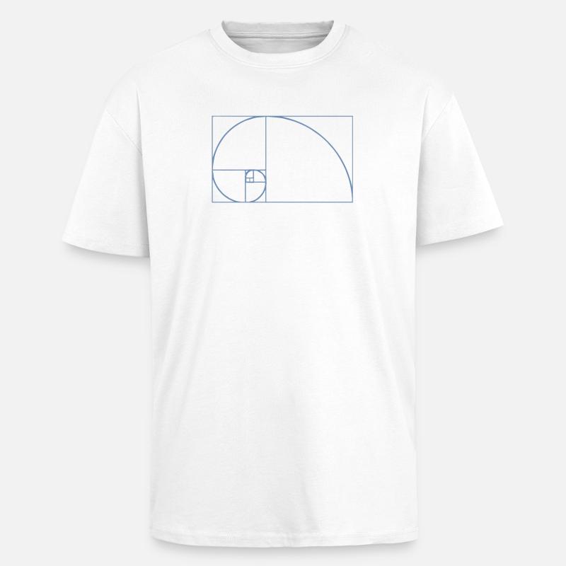 Fibonacci Tshirt - T-shirt unisexe oversize épais - blanc