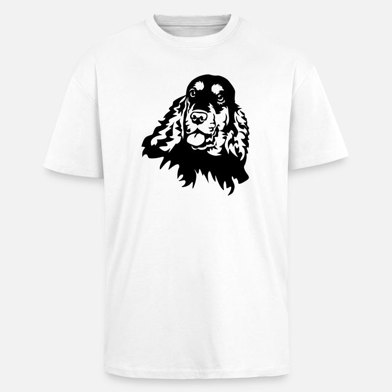Cocker Spaniel Head - T-shirt unisexe oversize épais - blanc