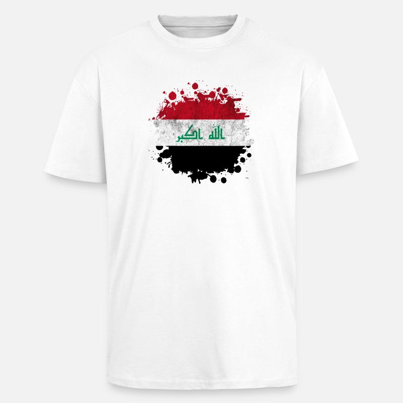 Conception de drapeaux Splash Irak - T-shirt unisexe oversize épais - blanc